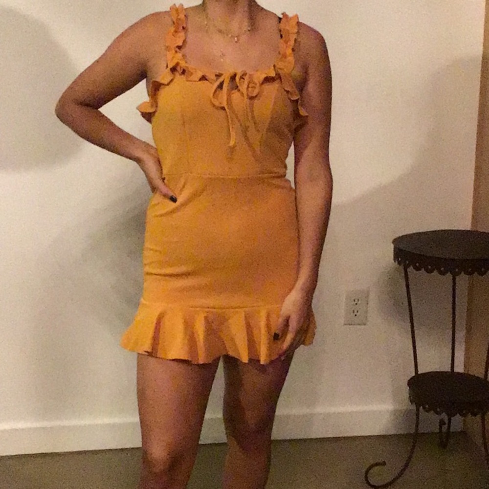 Summer dress mustard yellow color